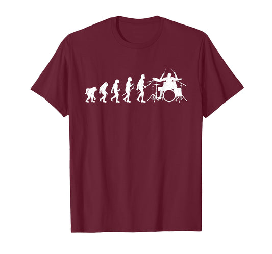 Funny Drumming Shirts - Evolution Of Drummer - Percussionist Band Drumming T-Shirt - Black - Small - Short Sleeve - Unisex-Adults, Unisex-Kids