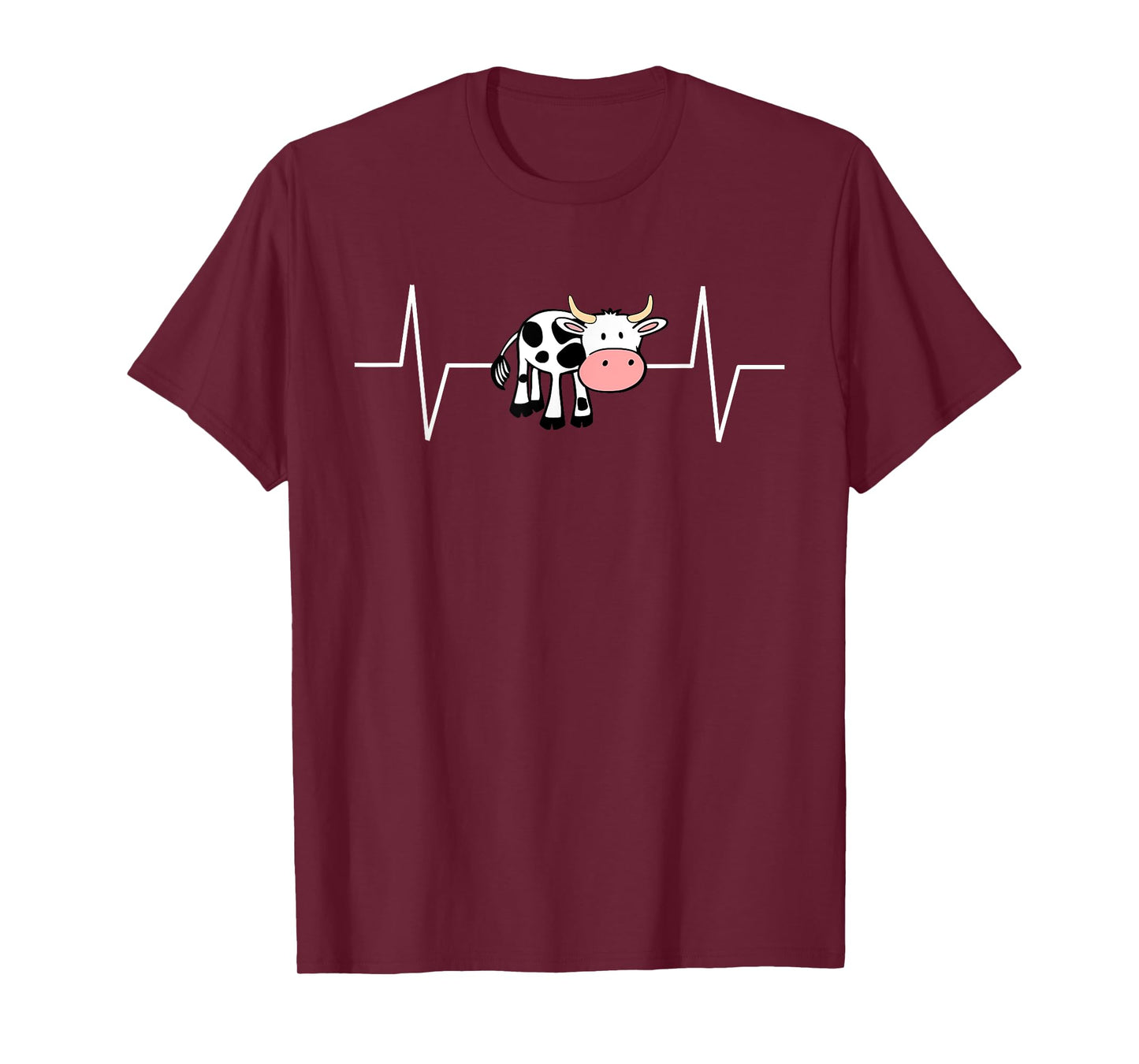 Cow Heartbeat EKG Pulse Line Cute Cow Lovers T-Shirt