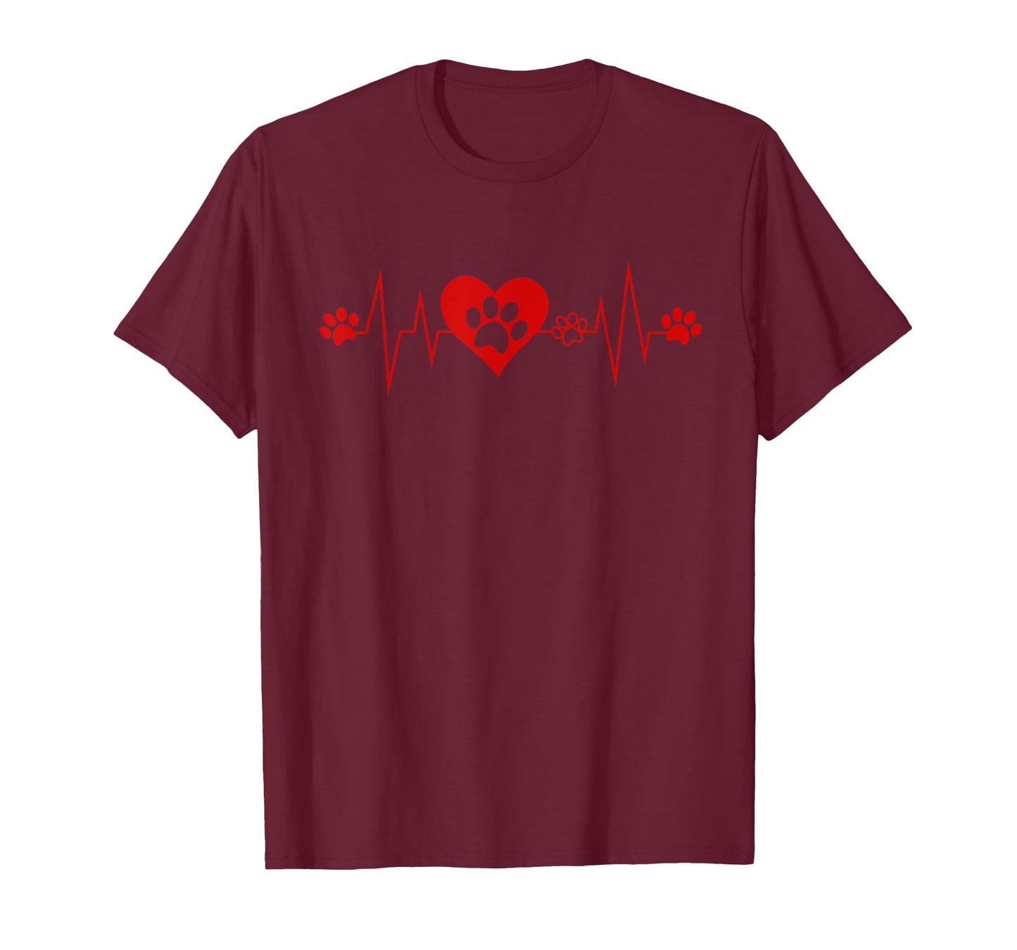 Cute EKG Pet Heart Veterinary Assistant Technician Paw Print Heartbeat Funny Pulse Gift T-Shirt