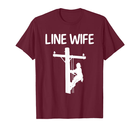 Cool Lineman Wife For Women Girls Electrician Linemen Fiance T-Shirt