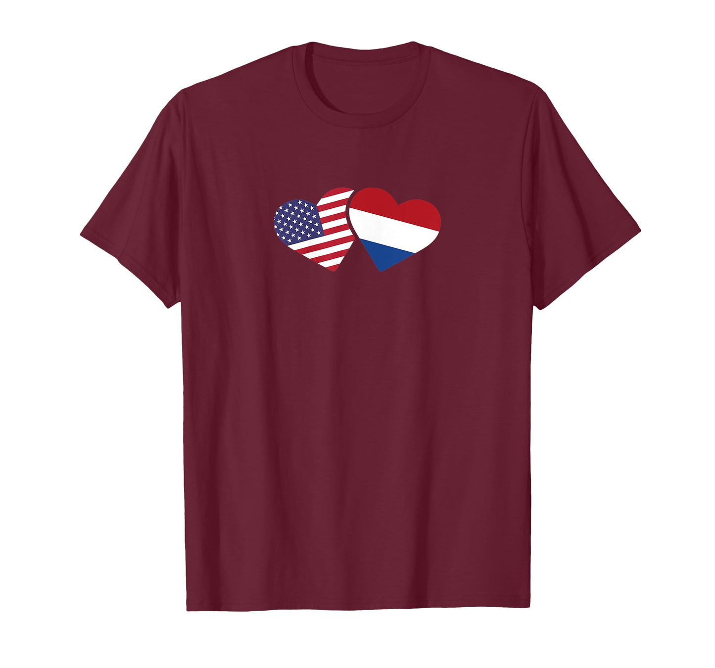 Netherlands USA Flag T Shirt Heart Dutch American Love T-Shirt for Women