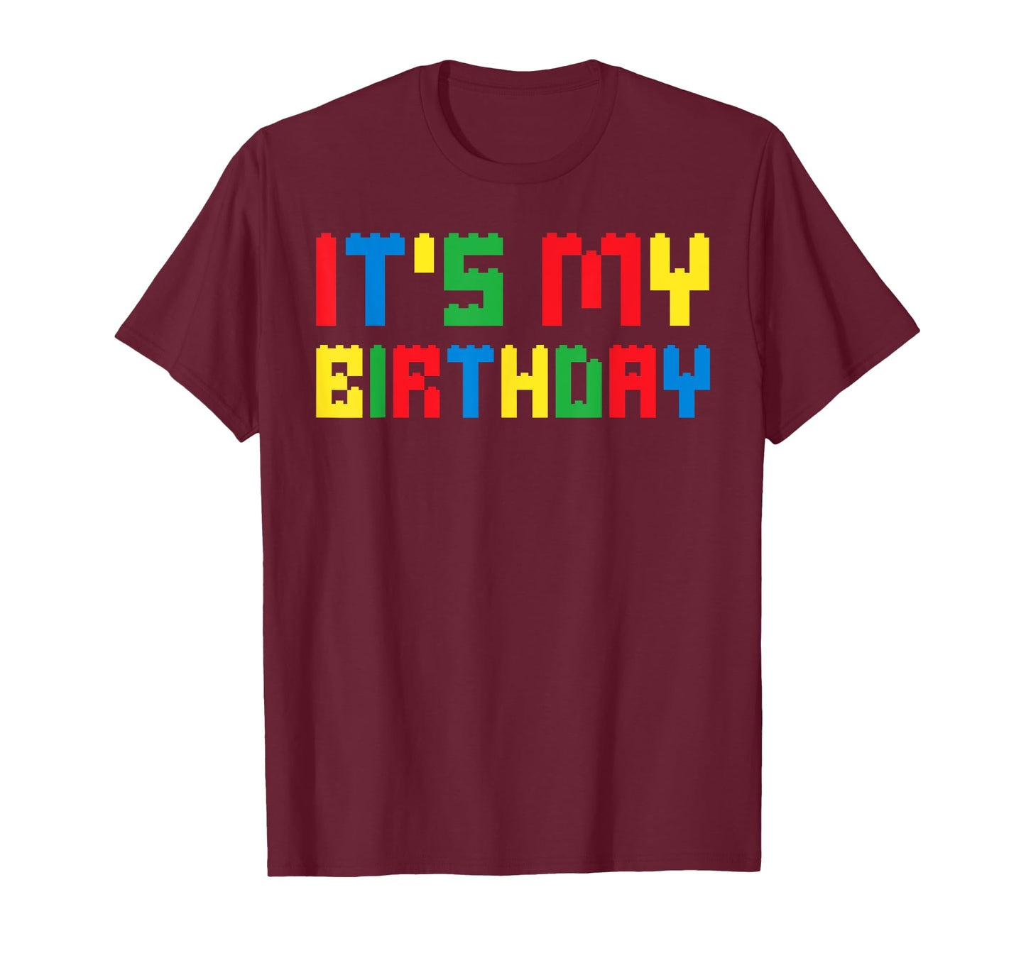 Cute It's My Birthday Shirt for Block Building Boys Kids T-Shirt