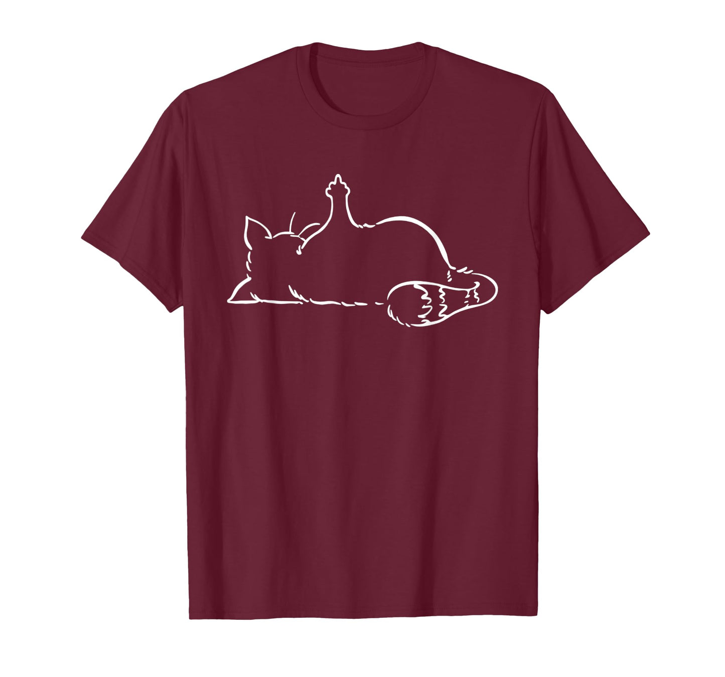 Cat Says Not Today Middle Finger Up Middle Funny Lazy Cat Men Women T-Shirt
