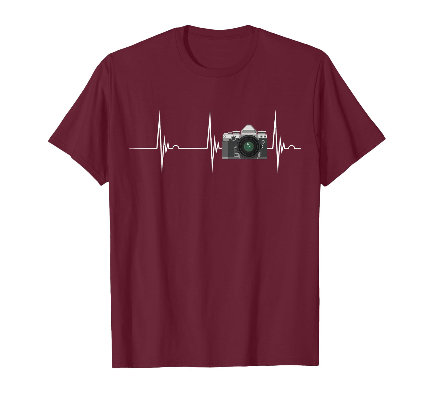 Photography Camera Lense Photographer Heartbeat EKG Pulse T-Shirt