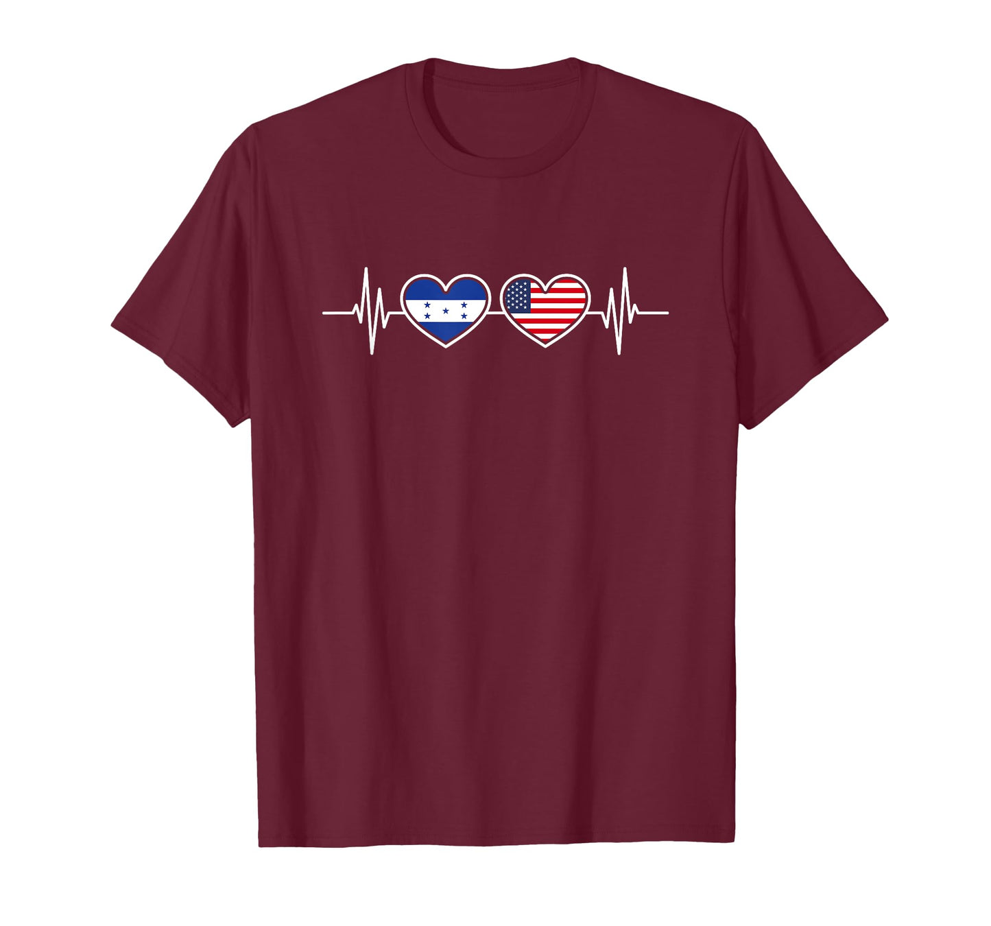 Honduras USA Heartbeat Honduran American Flag Honduras Flag T-Shirt for Women Men