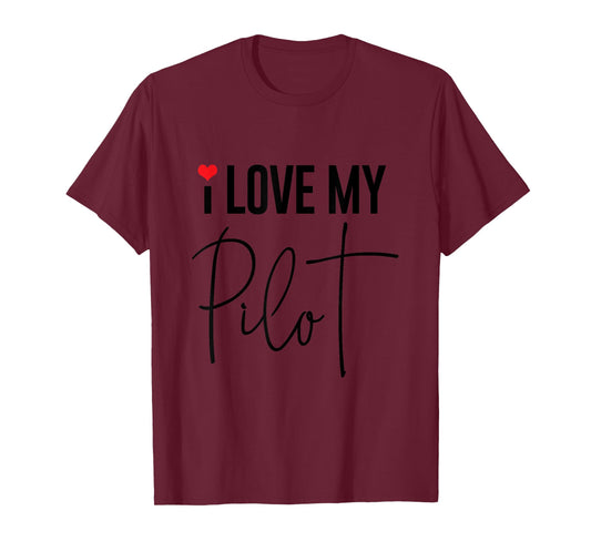 Aviator Surprise I Love My Pilot Aviation Wife Husband T-Shirt