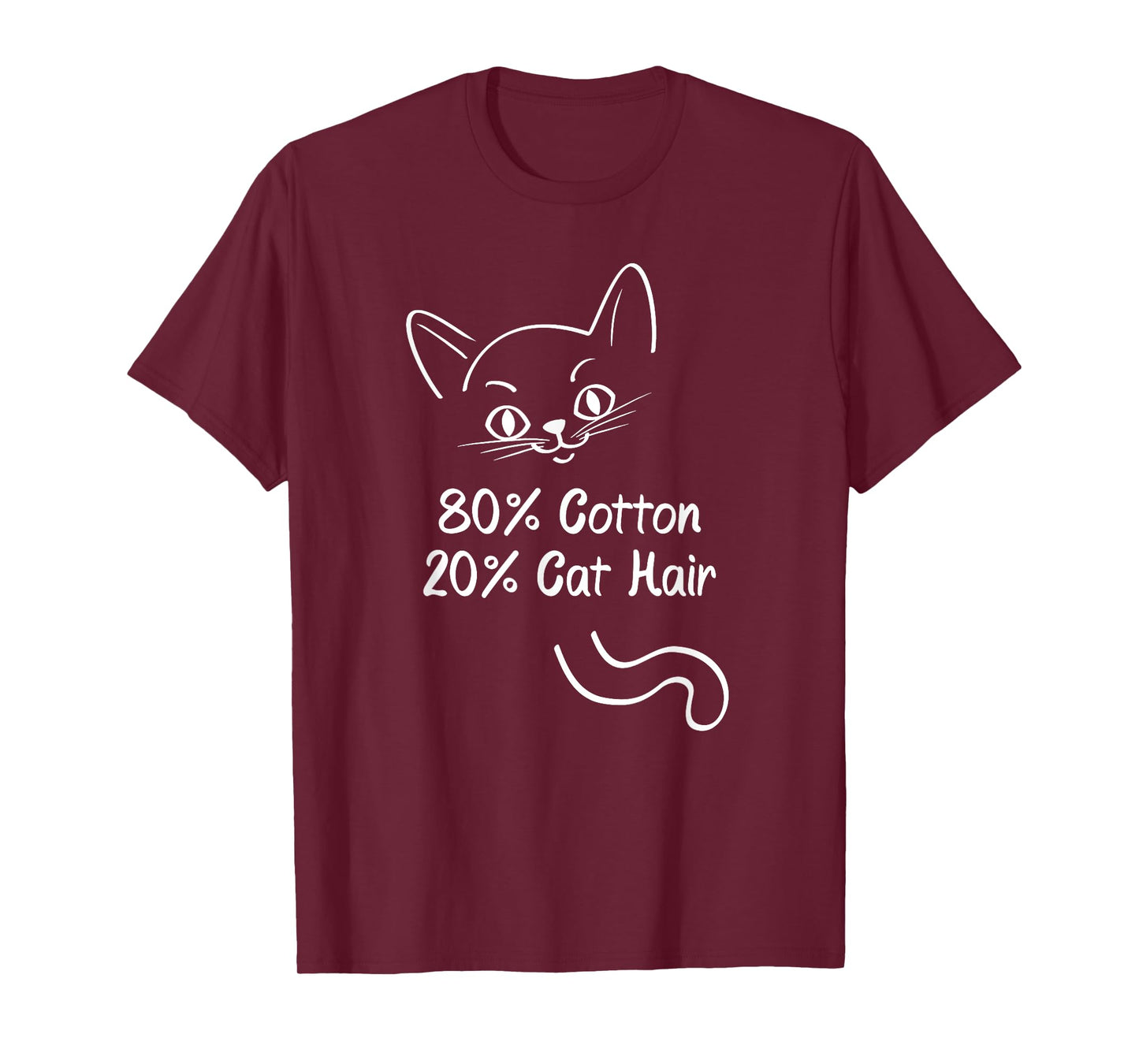 Cats 80% Cotton 20% Cat Hair Men Women T-Shirt