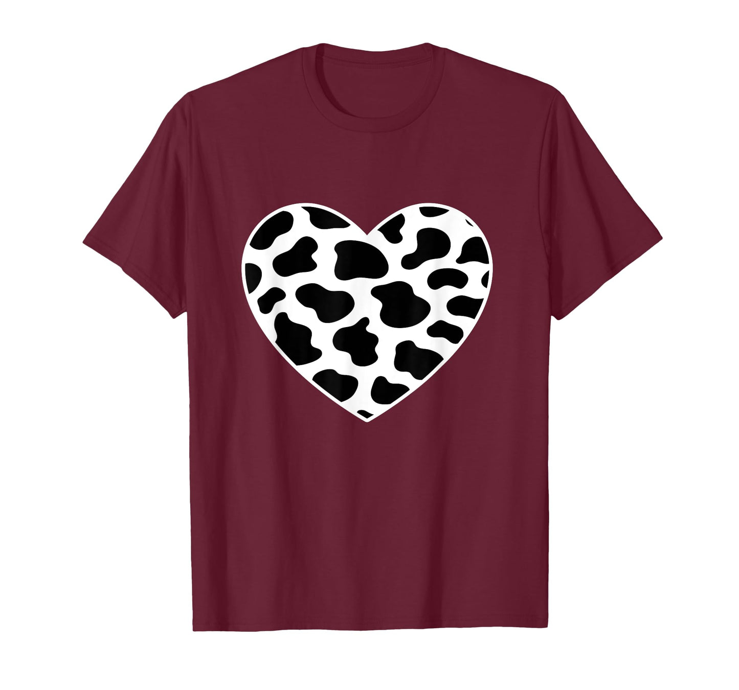 Cow Print Heart Cow Mom Mommy Dad Cow Lover Women Men Farmer T-Shirt