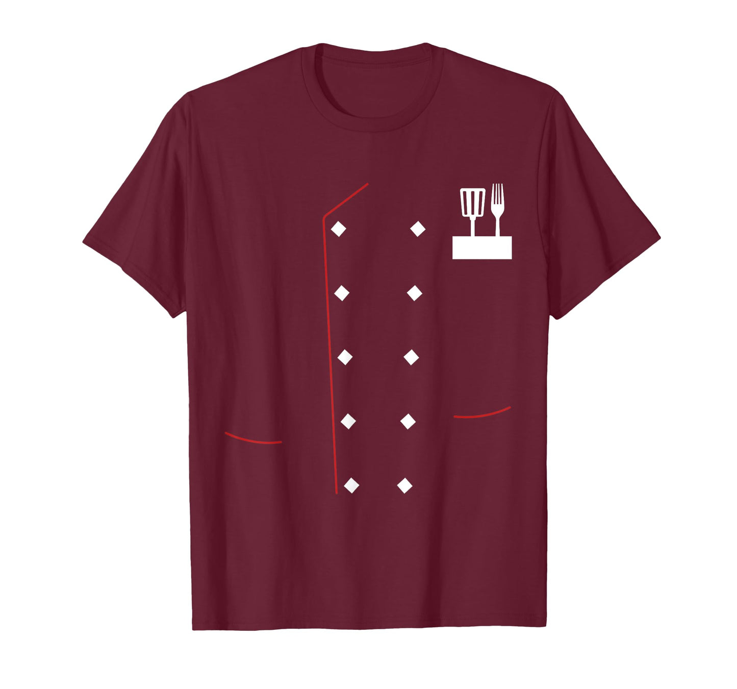 Chef Uniform Jacket Faux Cook Chef Master Cooking Costume T-Shirt