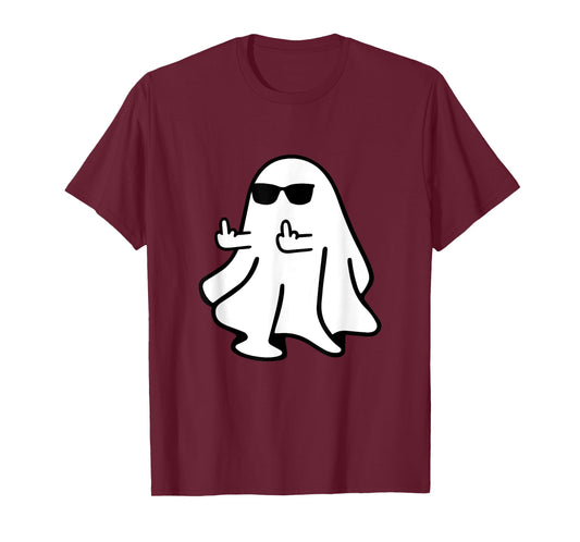 Cute Ghost Middle Finger Halloween Shirt Costume Funny T-Shirt