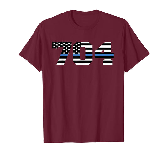 Charlotte North Carolina Police Officer USA Flag 704 T Shirt Women Kids Men T-Shirt