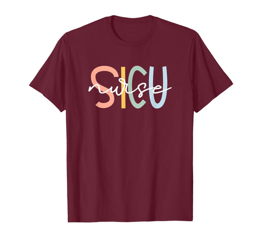 Cute Surgical ICU Nurse SICU Team Co. Women's Black SICU Nurse Surgery ICU Surgical Intensive Care Unit T-Shirt