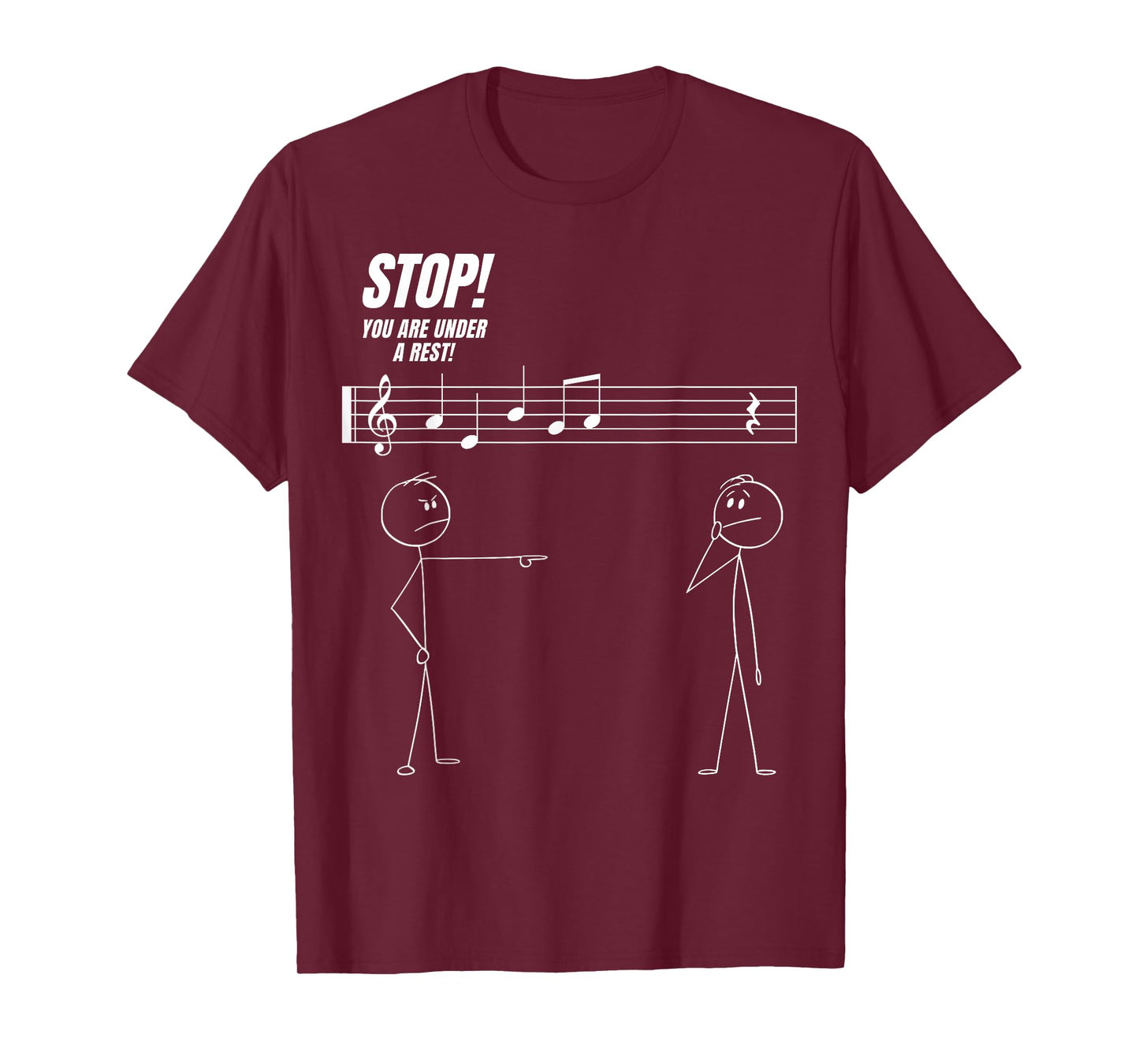 Stop You're Under A Rest Funny Stickman Meme Music Novelty T-Shirt