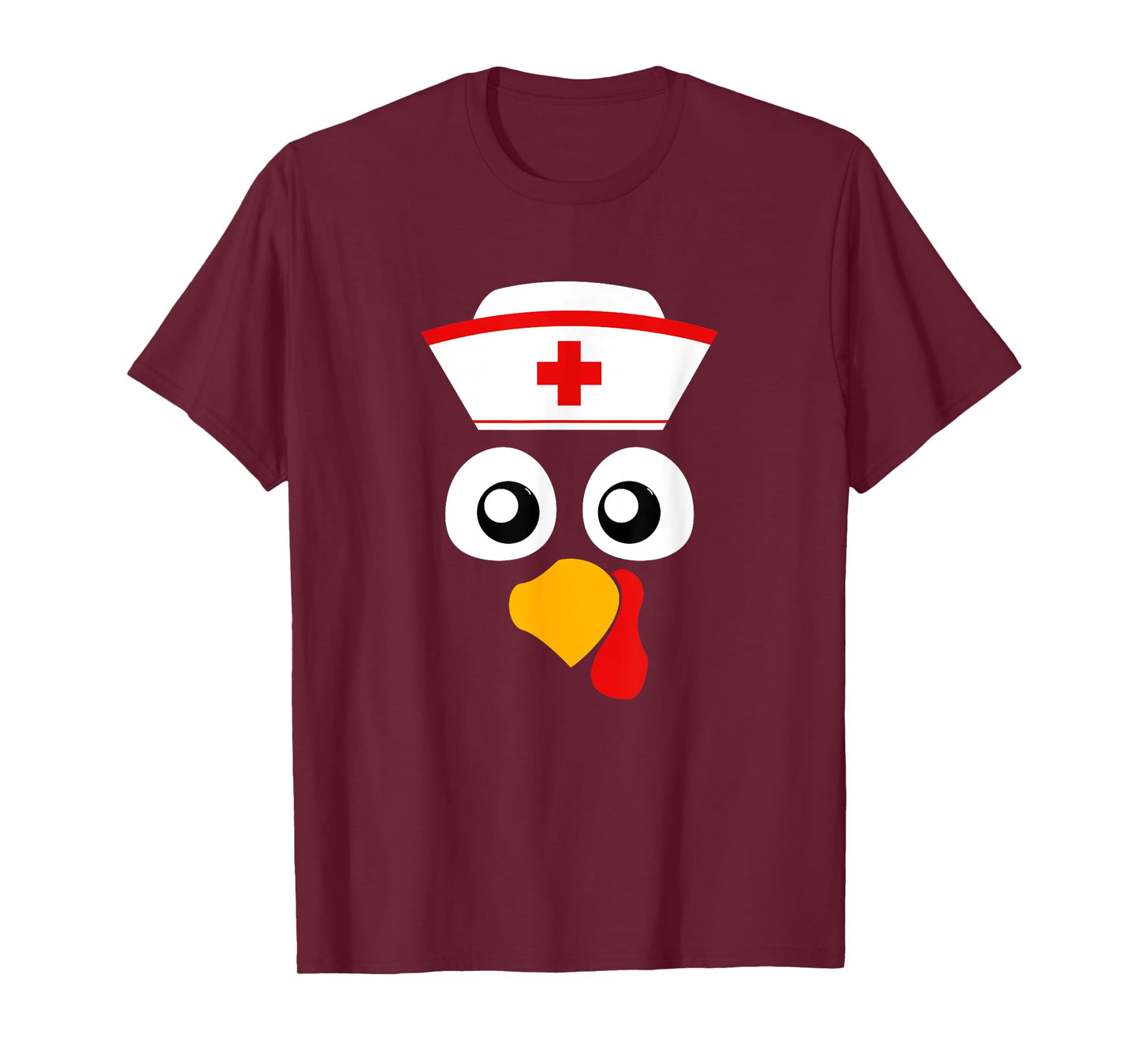Cute Nurse Turkey Face, Nurses Cap for Thanksgiving party T-Shirt