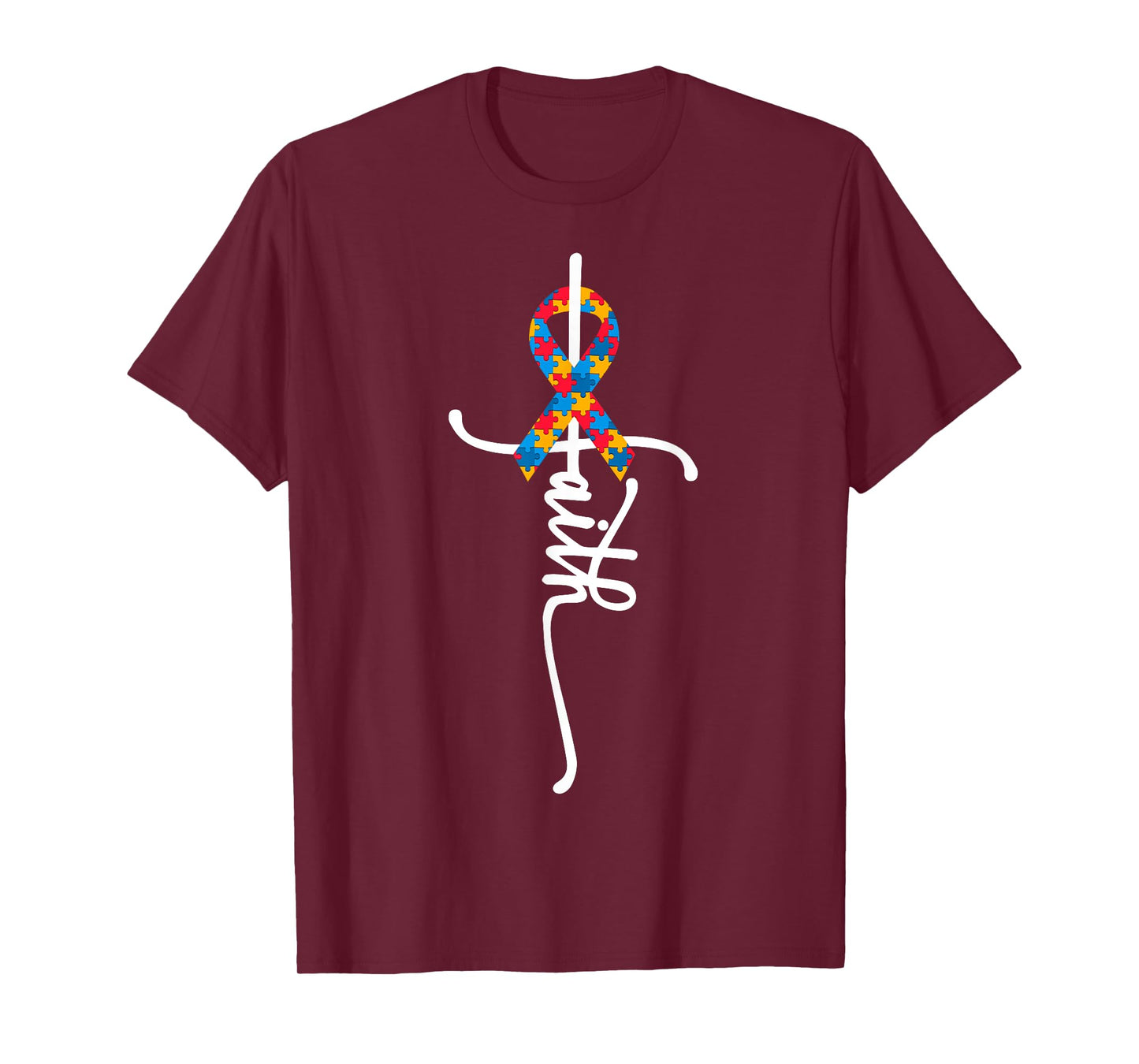 Autism Awareness Women Men Kids Autism Faith Autistic ASD T-Shirt