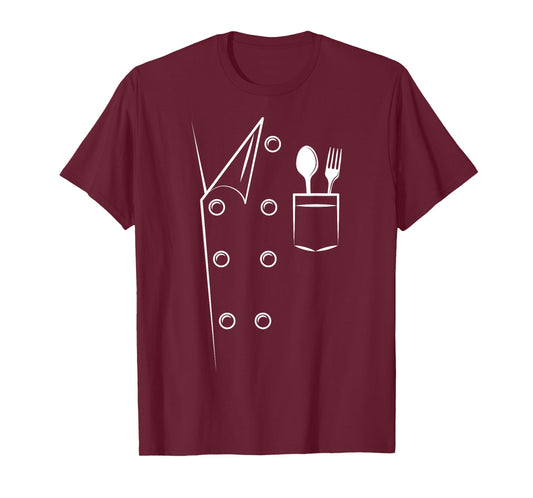 Chef Costume Spoon Fork Culinary Kitchen Chief Cook Cuisine T-Shirt