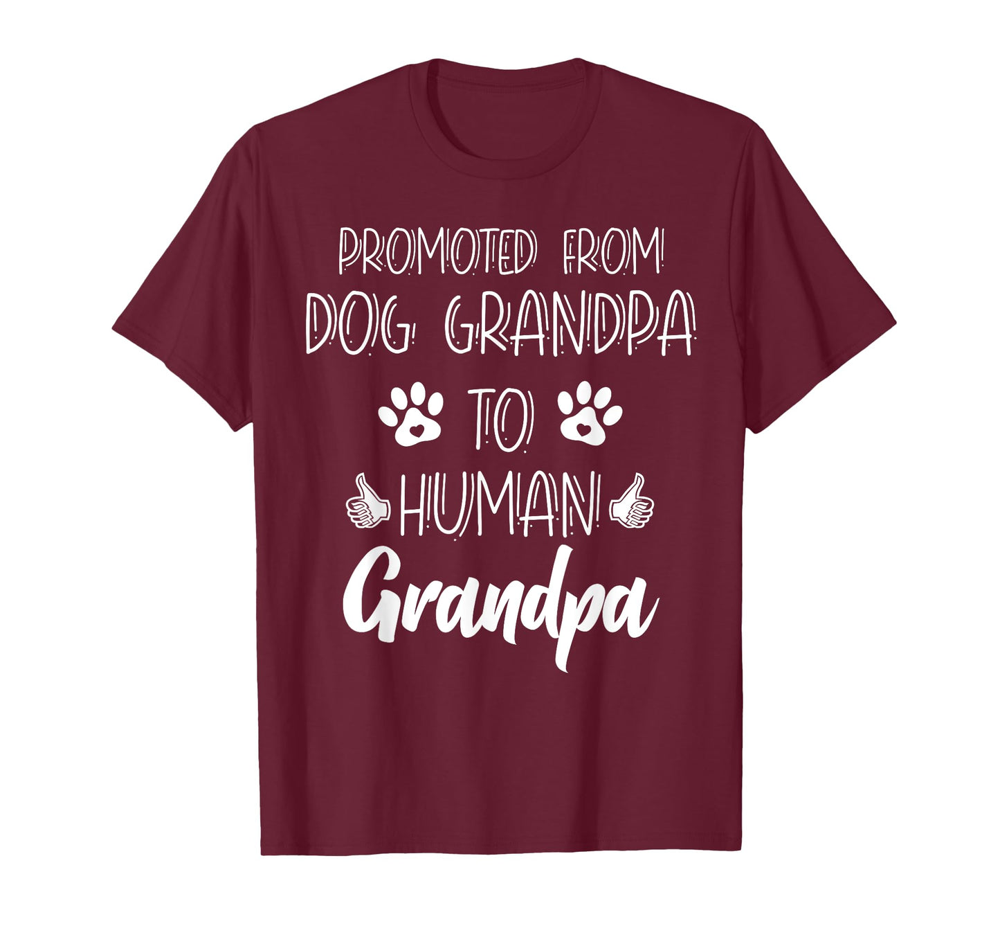 Promoted From Dog Grandpa To Human Grandpa New Grandparent T-Shirt