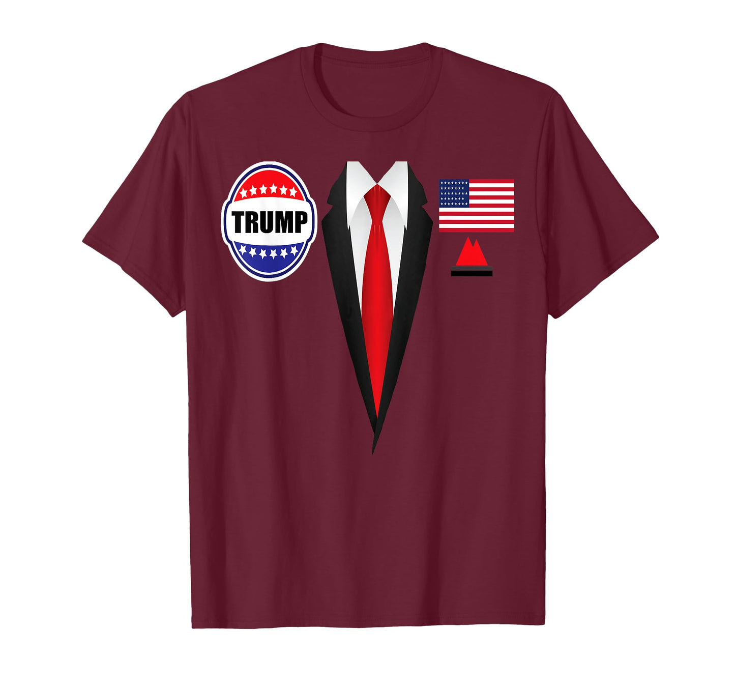 President Trump Shirt Suit Halloween Lazy Costume Flag T-Shirt