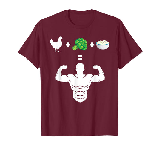 Chicken Broccoli Rice Bodybuilder Fun Broccoli Lover Workout T-Shirt