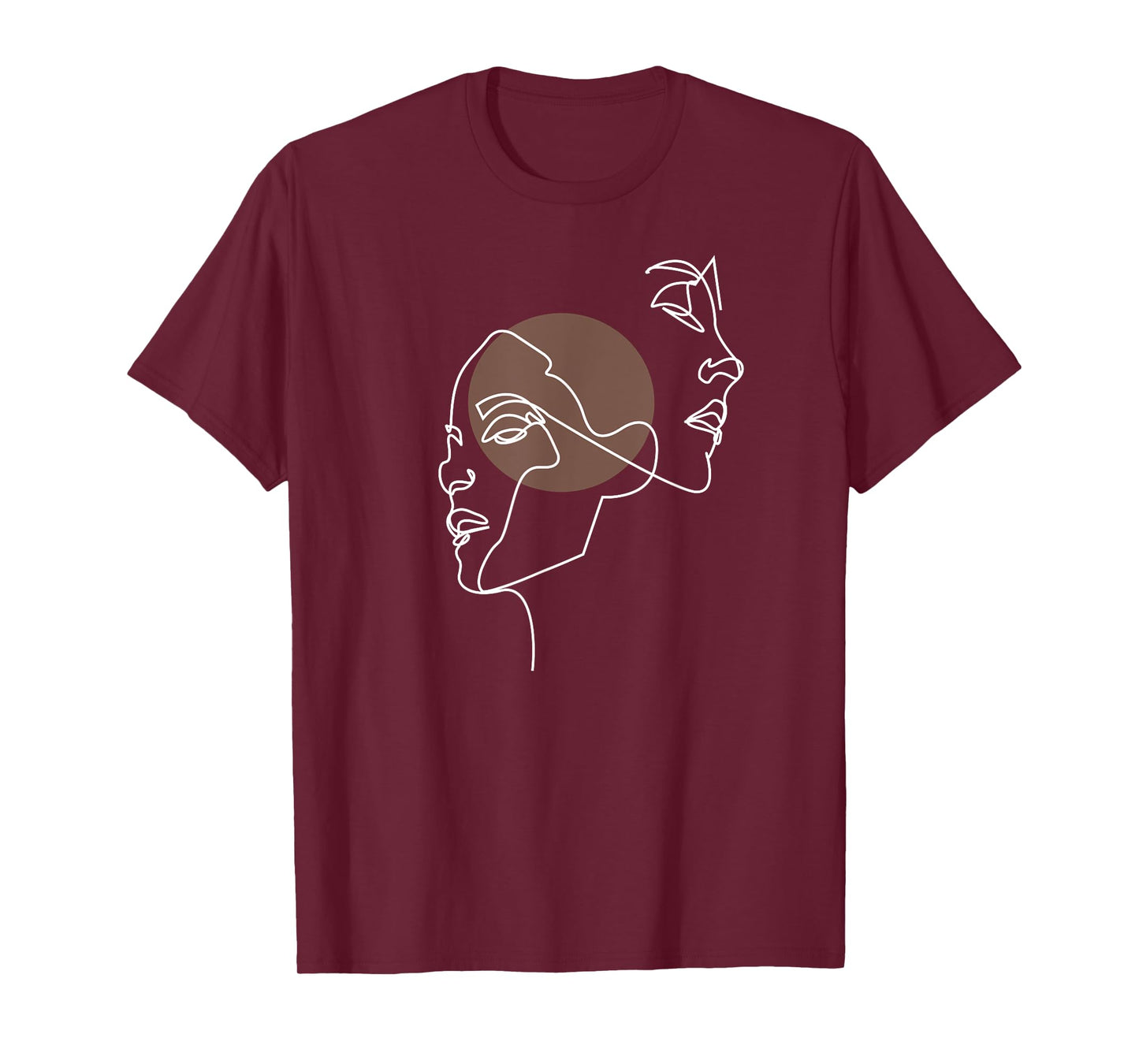 Artsy Line Faces Abstract Aesthetic Art T-Shirt