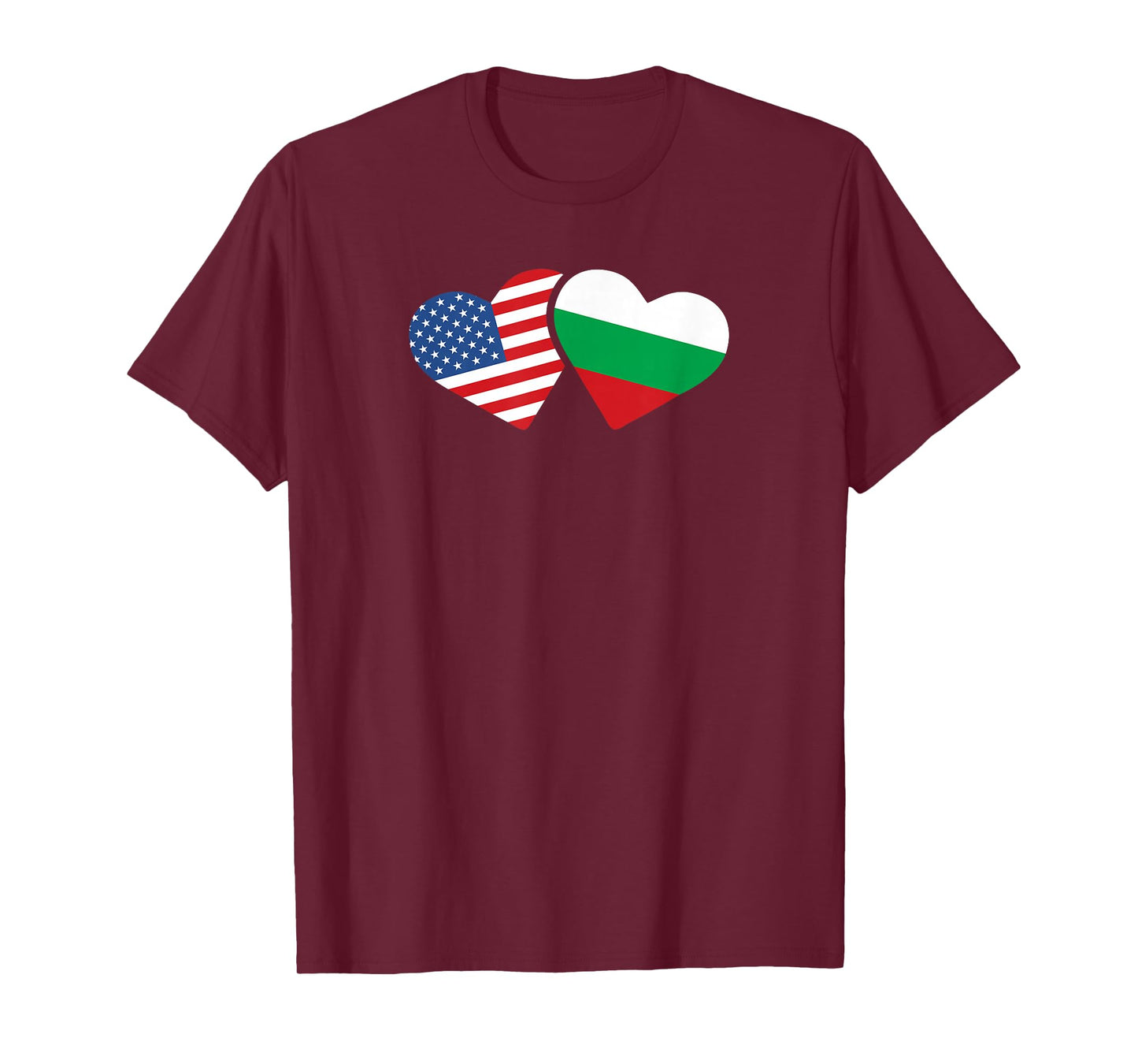 Bulgaria USA Flag T Shirt Heart Bulgarian Americans Love T-Shirt