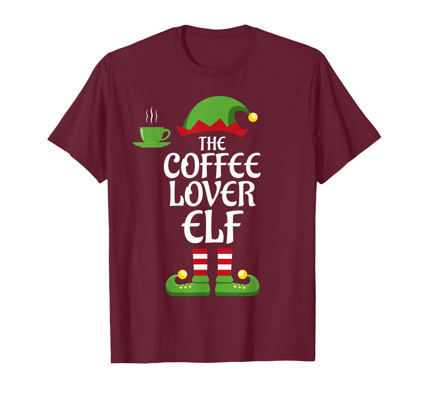 Coffee Lover Elf Family Matching Group Christmas T-Shirt