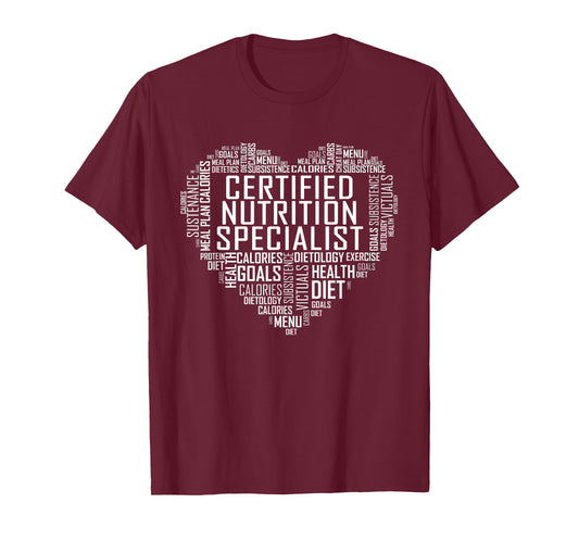 Certified Nutrition Specialist Heart Gift Graduation T-Shirt