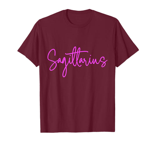 Sagittarius Astrology Zodiac Cool Cursive Signature T-Shirt