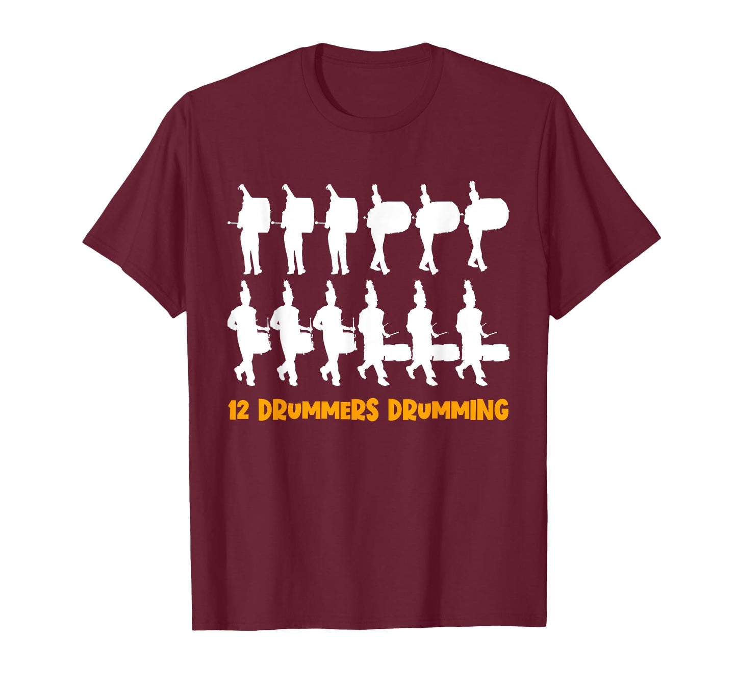 12 Drummers Drumming Christmas Drumline Marching Band Geek T-Shirt