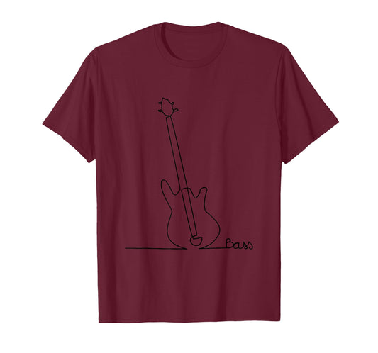E-Bass Music Band Design One-Line Bass Player T-Shirt
