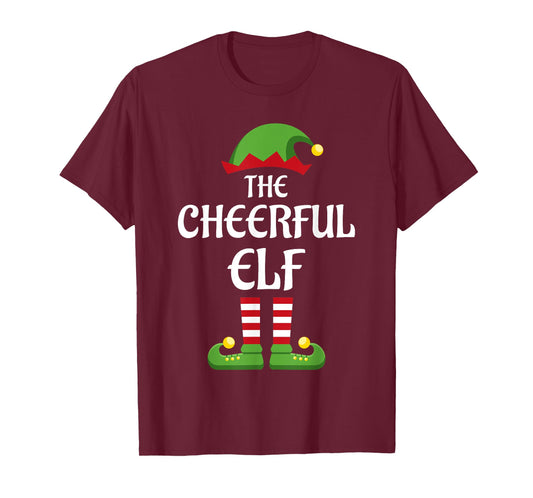 Cheerful Elf Family Matching Group Christmas T-Shirt