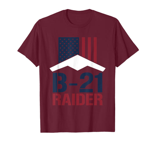 b21 raider Cool Airplane Aviation Lover USA Flag T-Shirt