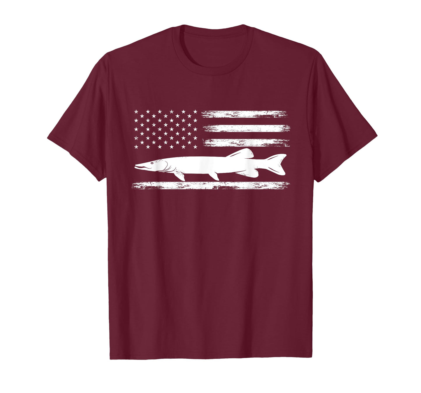 Musky American Flag 4th of july Fishing lovers Muskie Retro T-Shirt