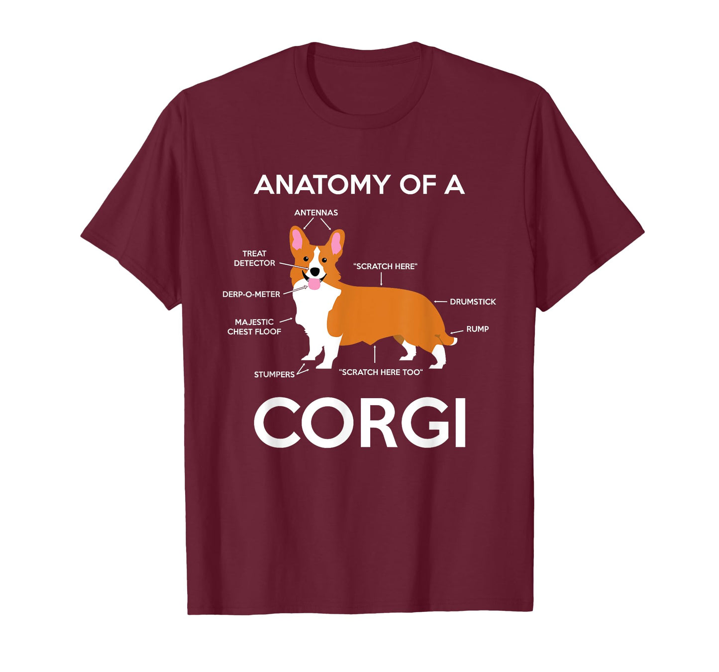 Anatomy Of A Corgi Funny Corgis Dog Puppy Nerd Biology Dogs T-Shirt