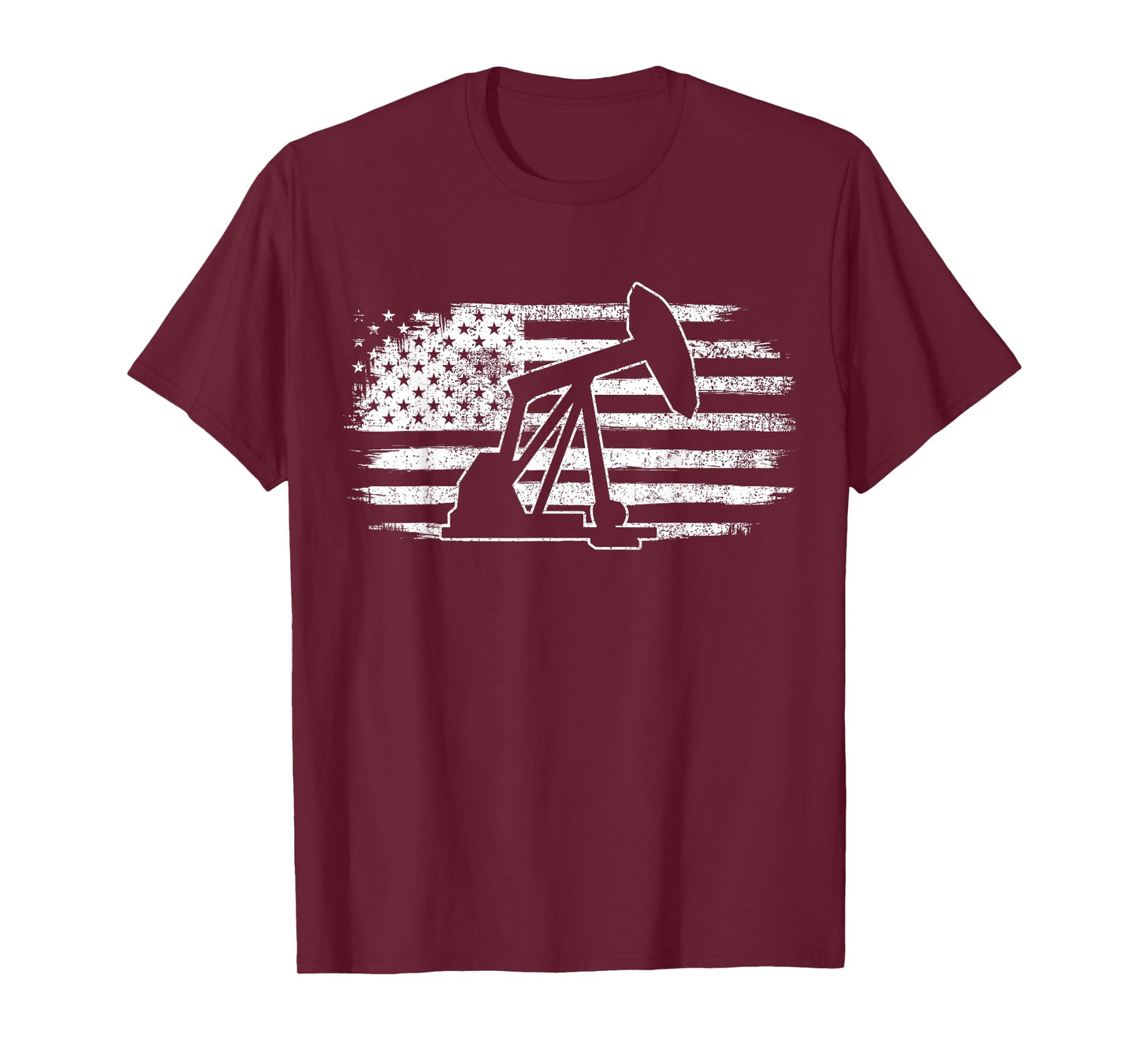 Oil Rig American Flag Pump Jack Oilfield Worker T-Shirt
