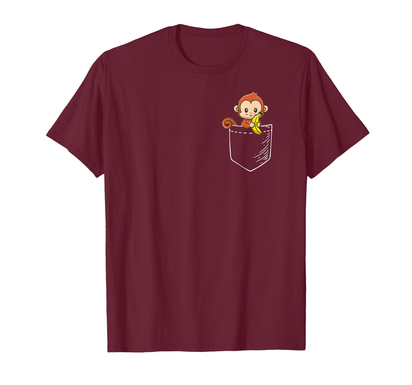 Boys Girls Kids Pet Monkey Banana Lover in a Pocket T-Shirt