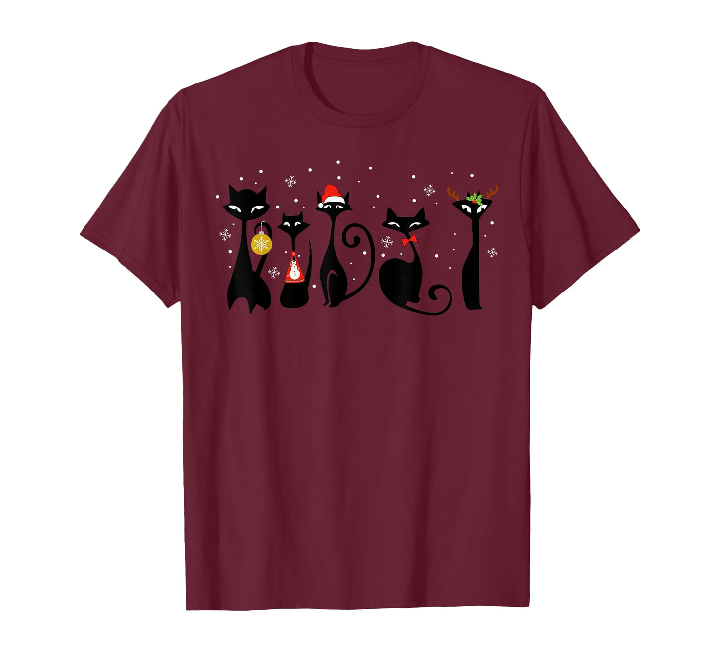 Mid Century Modern Look Cats Christmas Retro 50s 60s Xmas T-Shirt