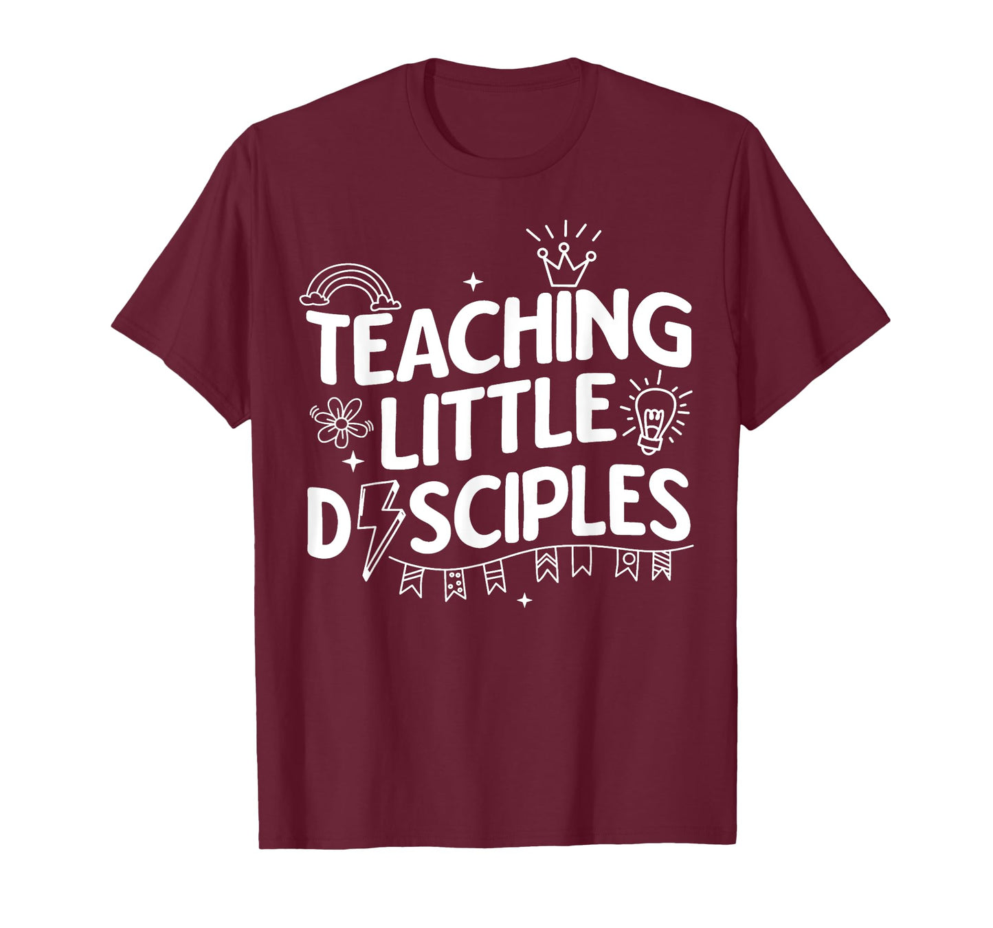 Teaching Little Disciples Retro Christian Kids Ministry T-Shirt