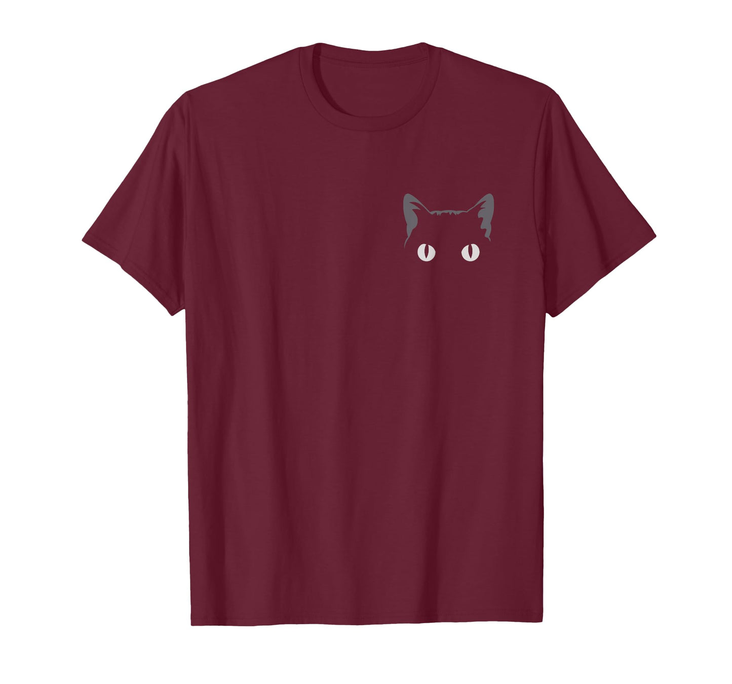 Black Cat Pocket Logo Minimalist Funny Cat Eyes Cat Lovers T-Shirt