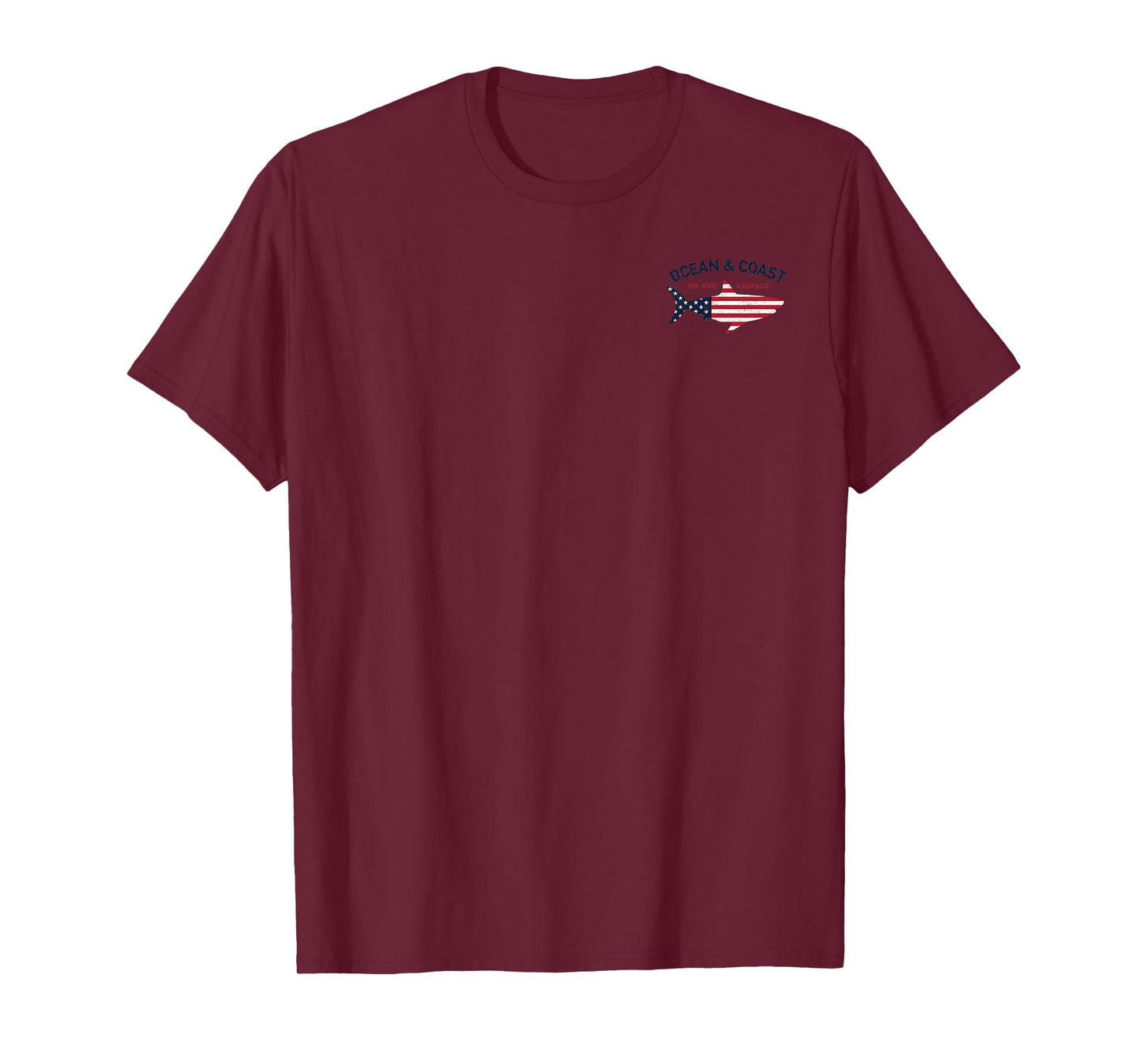 Trendy Ocean & Coast Fishing Patriotic Flag T-Shirt