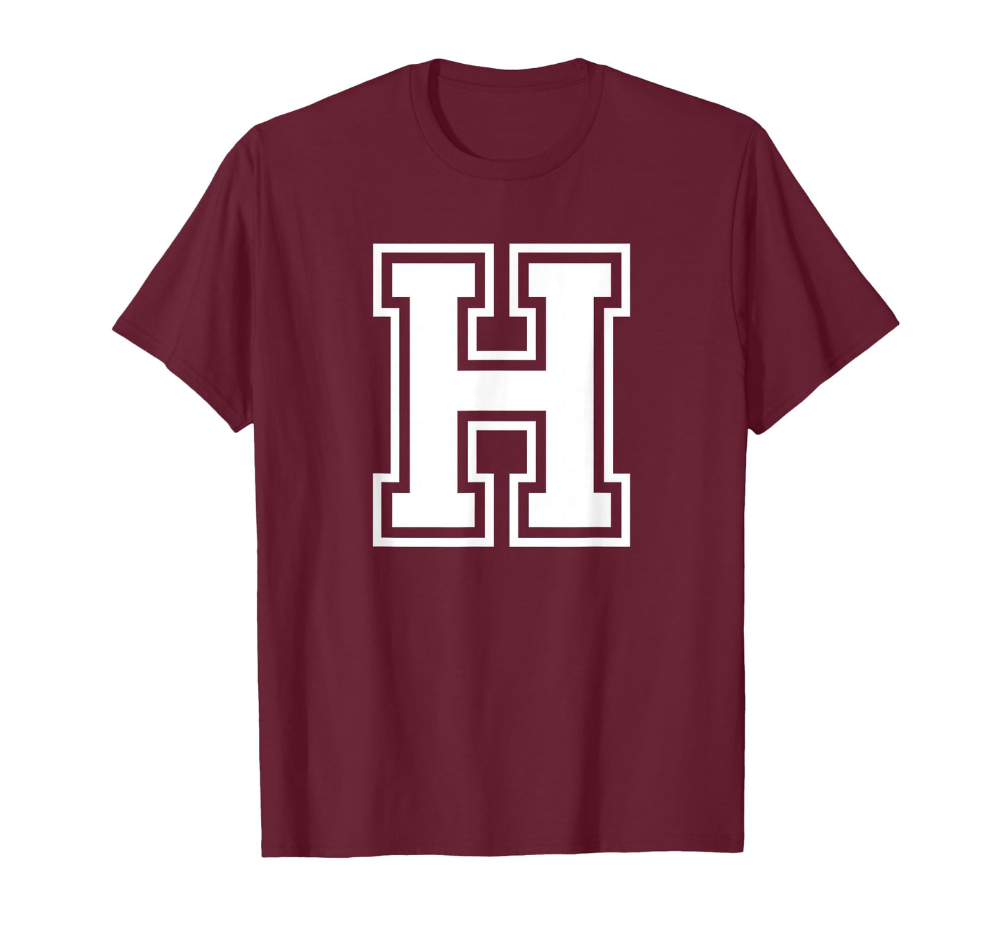 Letter H Name Initial Varsity Alphabet Monogram T-Shirt