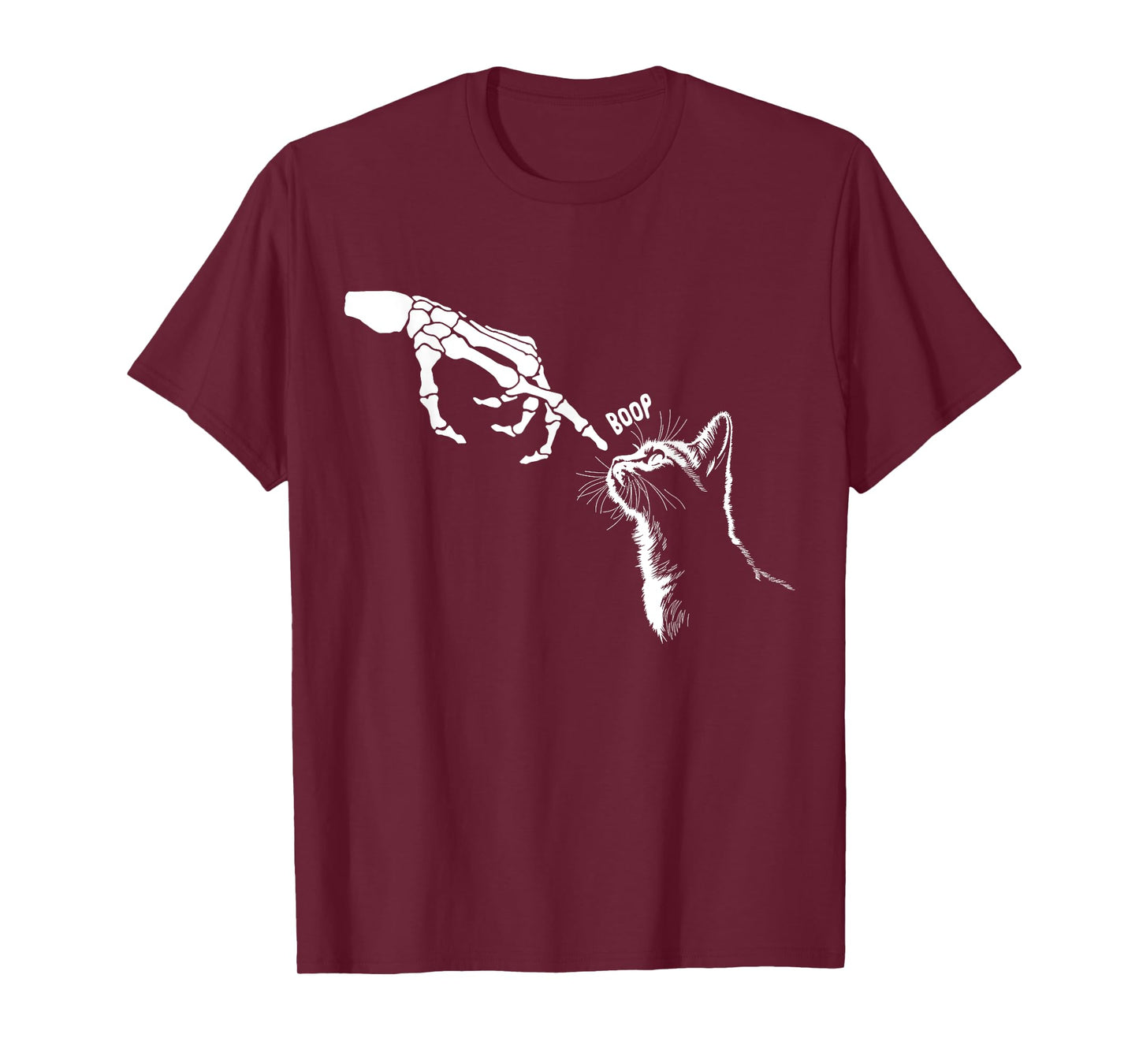 Cat Boop Halloween Kitten Funny Skeleton Cat Lover Halloween T-Shirt