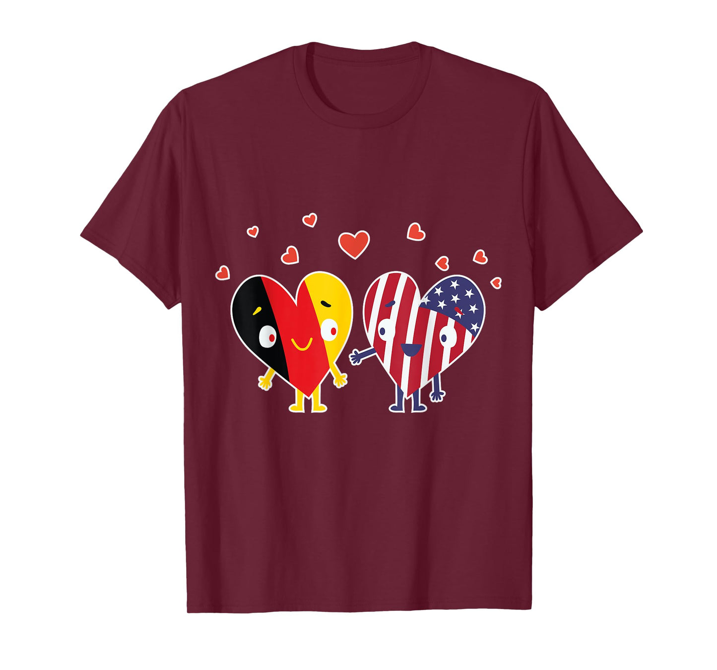 German and American Flag USA Heart Gift T-Shirt