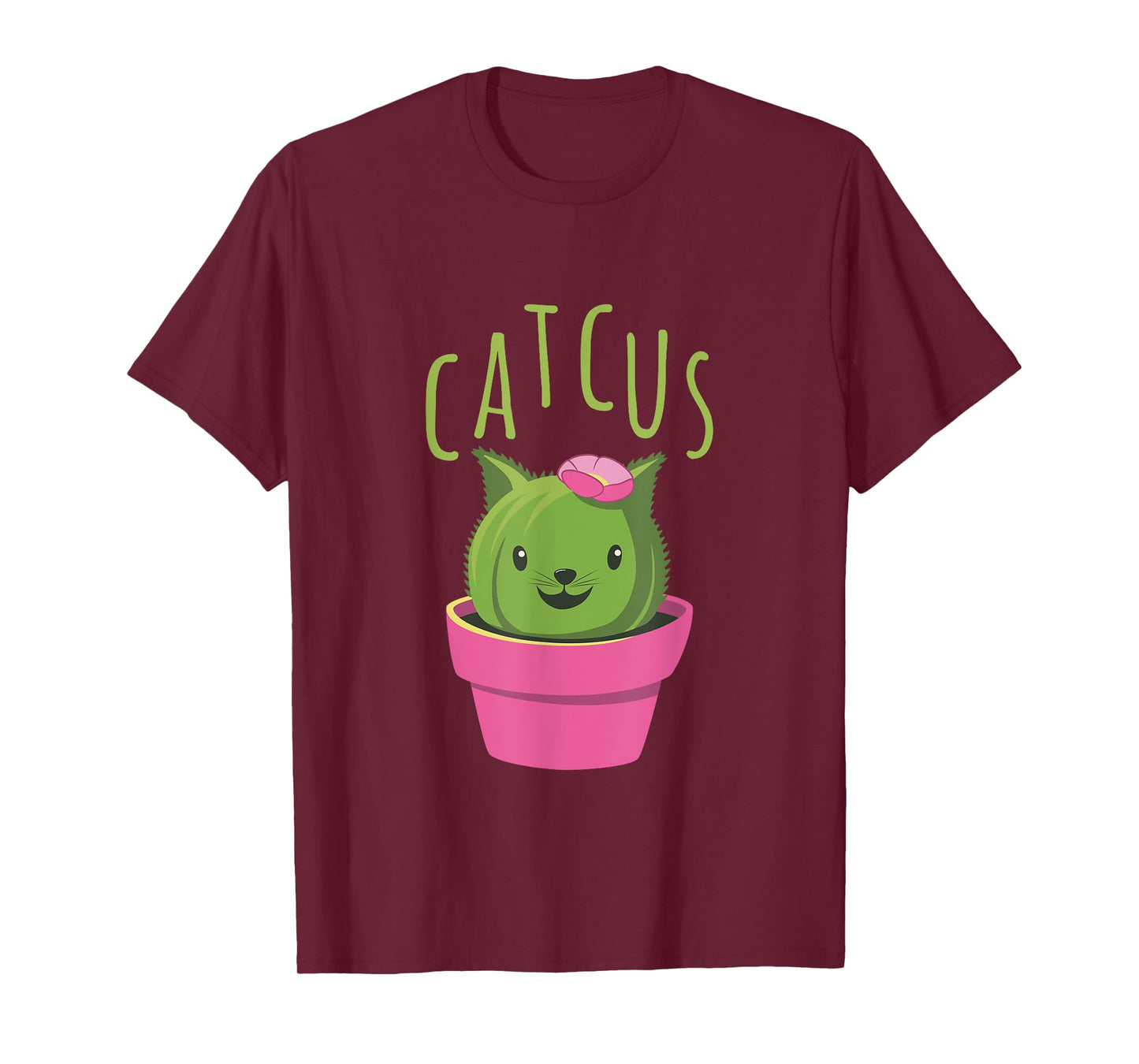 Cute Catcus T-Shirt Cat And Cactus Tee T-Shirt for Men Women Kids