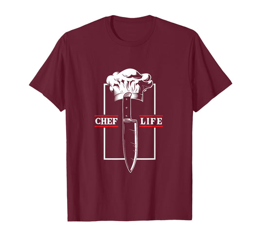 Chef Cook Life Knife Restaurant Cooking Food Culinary Grill T-Shirt