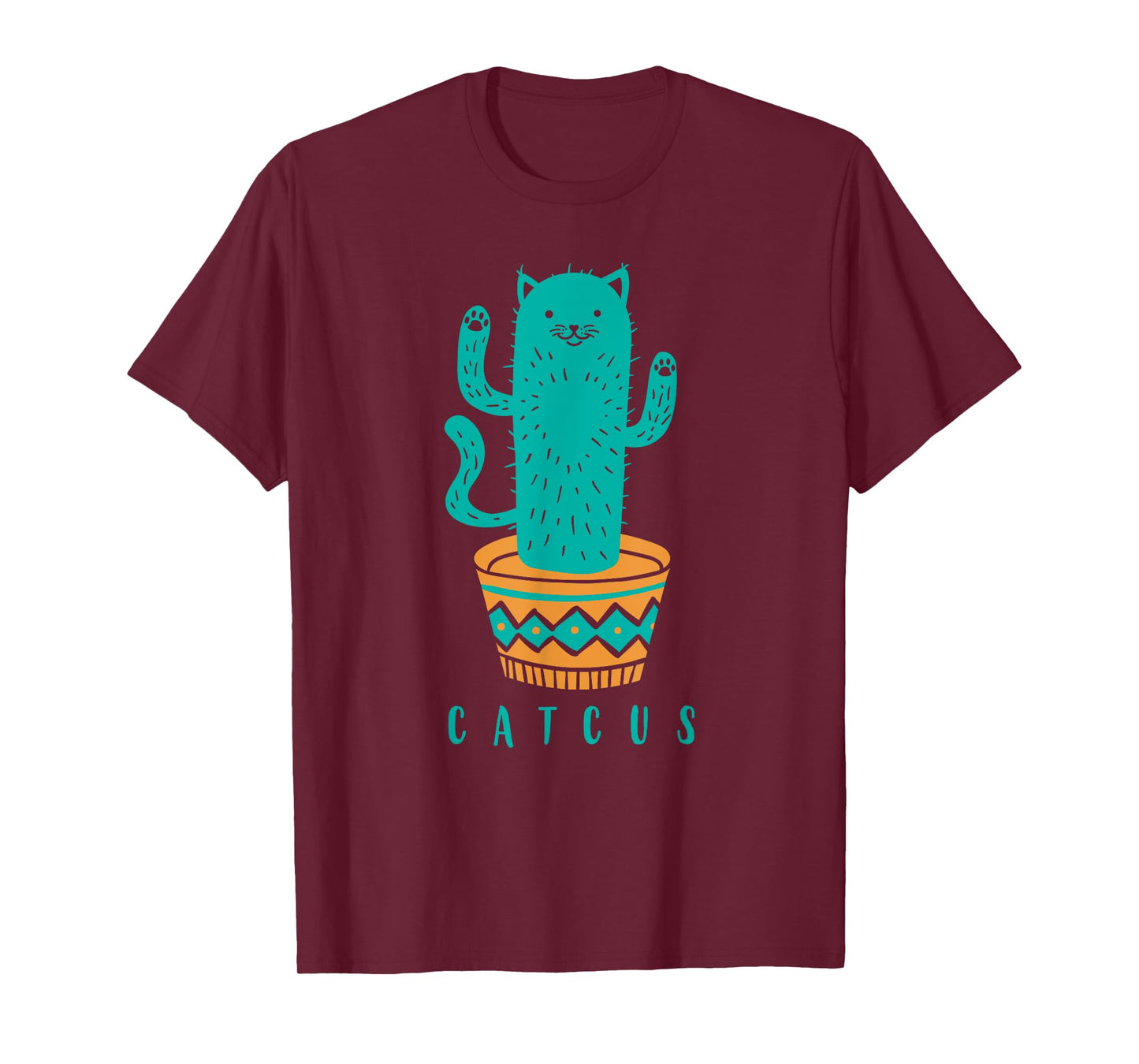 Catcus Funny Cat Cactus T-Shirt for Men Women Girls Kids