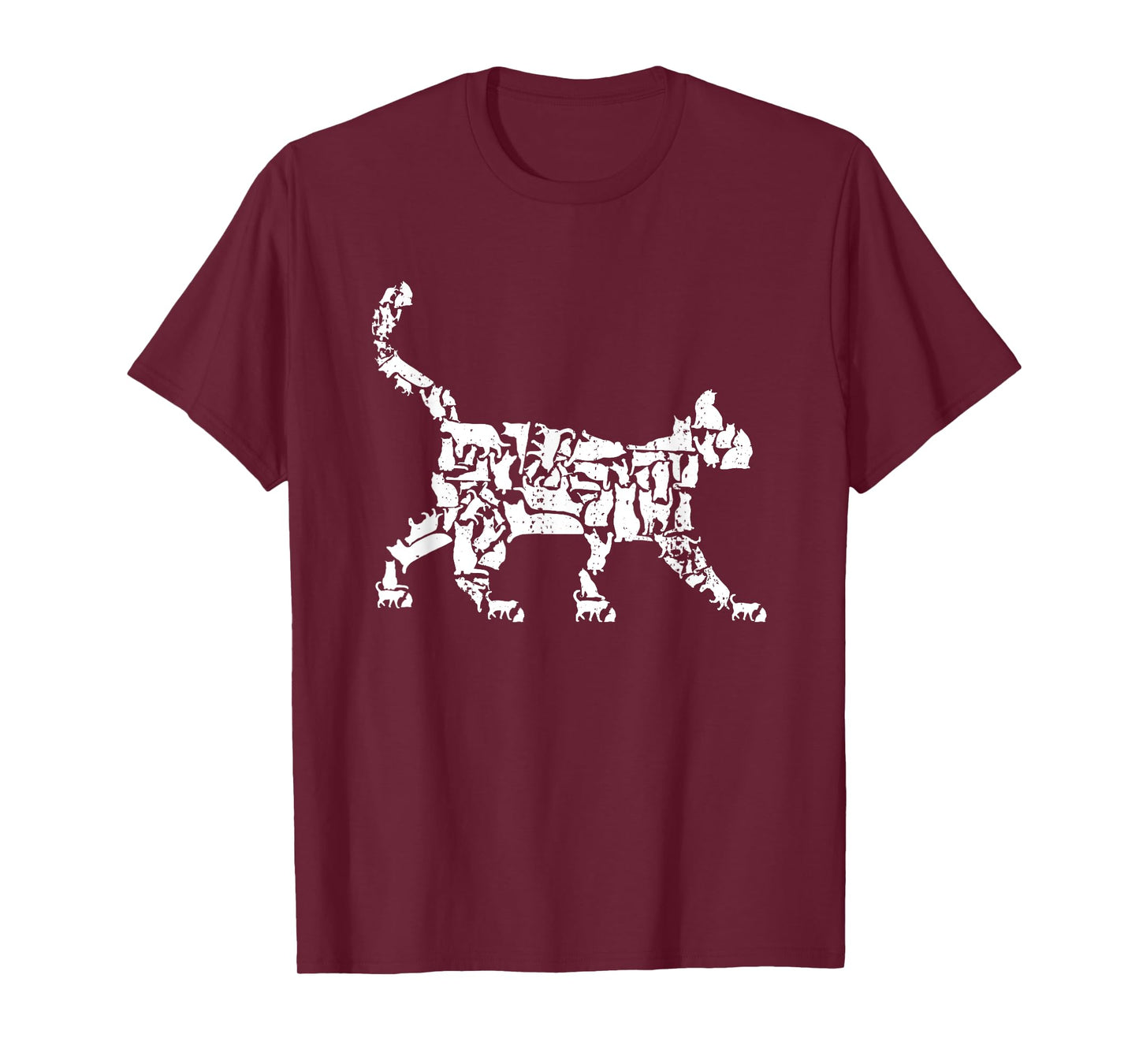 Cat Silhouettes Mosaic Domestic Cat T-Shirt
