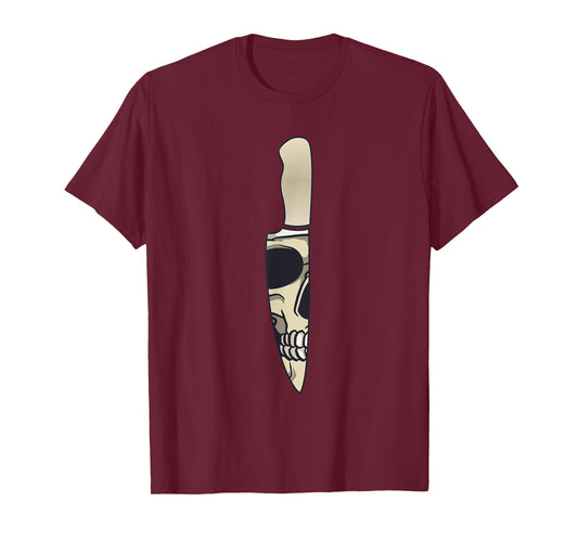 Cook Chef Cooking Knife Skull T-Shirt