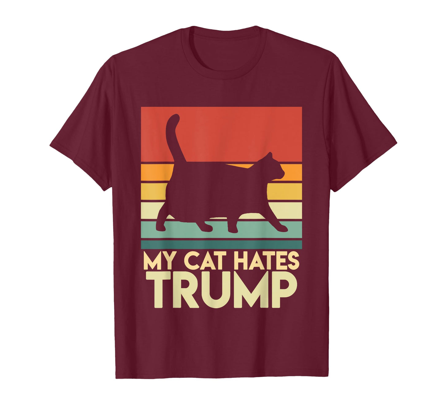 My Cat Hates Trump Funny Chonk Cat Trump Mug Shot Men Women T-Shirt