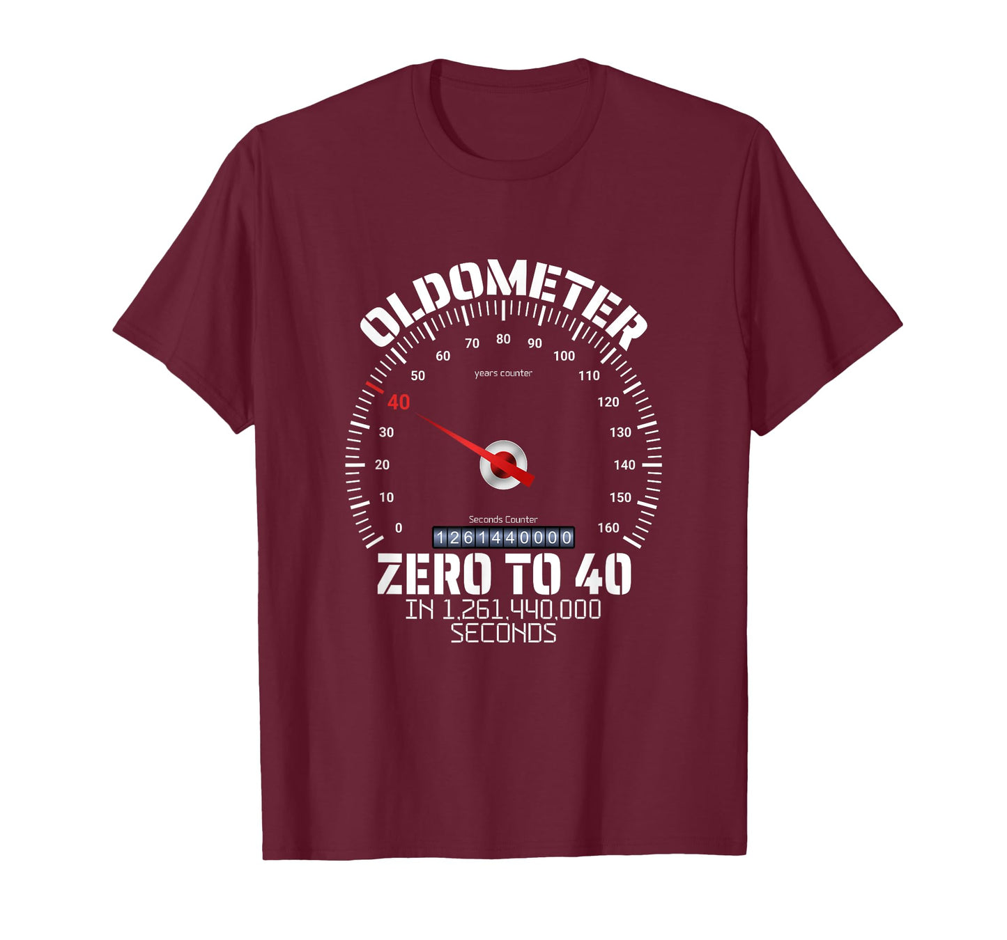 40th Birthday Oldometer Zero To 40 Years Funny 40th Birthday T-Shirt